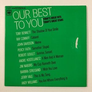 12” LP Vinyl Record  OUR BEST TO YOU  Today’s Great Hits  Today’s Great Stars